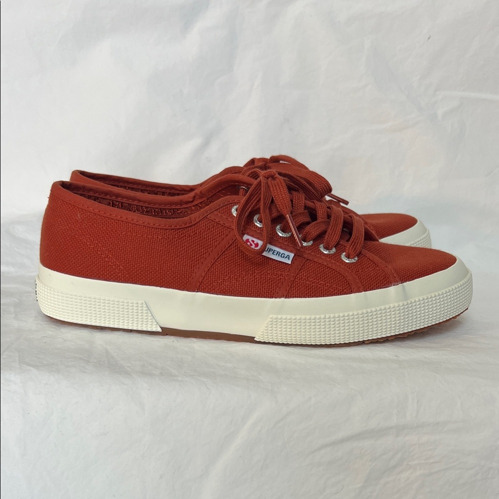 Superga Brown Piquant- Favorio Canvas Lace-Up Sneakers 39 1/2 w 8.5, m 7